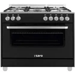 SARO Multifunktionsherd Gas/Elektro TS95C61LNE, Farbe: Schwarz