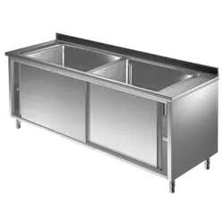Prismafood Topf - Spülschrank 1,6m - 2 Becken  L70xB42xT35cm STD