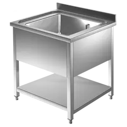 Prismafood Spültisch mit Grundboden 0,6m -  1 Becken  mittig L40xB40xT25cm STD