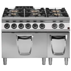 Prismafood Gasherd 6 Brenner mit Elektrobackofen