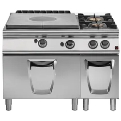 Prismafood Gasglühplattenherd mit Gasbackofen & Gasherd mit 2 Flammen