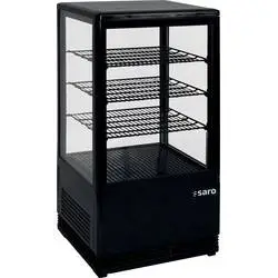 SARO Mini-Umluftkühlvitrine SC 70 schwarz, Inhalt: 70 Liter, Farbe: Schwarz