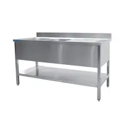 SARO Spültisch 2 Becken, links - B 2000 x T 700