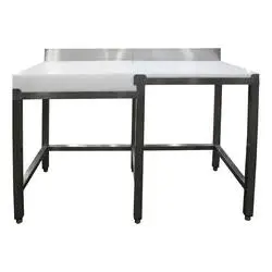 SARO Zerlegetisch mit Hackblock links mit Aufkantung 1800x600