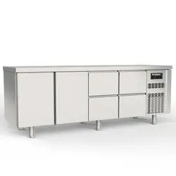 Bergman Profi-Line 700 Kühltisch 4-fach - 2 T / 4 S - GN 1/1
