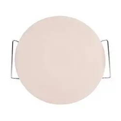 Runder Pizzastein mit Metallhalter
