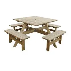 Rowlinson Quadratischer Picknicktisch aus Holz