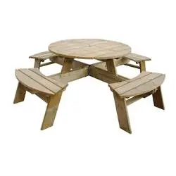 Rowlinson Runder Picknicktisch aus Holz