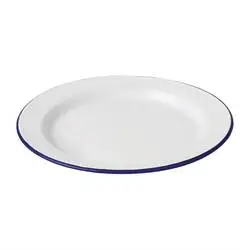 Olympia emaillierte Essteller weiß-blau 30cm