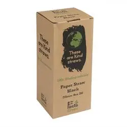 Fiesta Green Kompostierbare Papiertrinkhalme schwarz