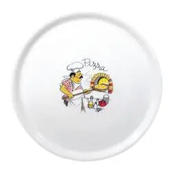 Saturnia Porzellan Pizzateller 31cm mit "Koch"-Verzierung