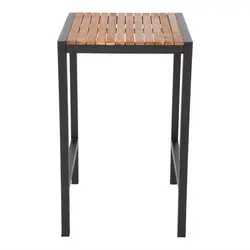 Bolero quadratischer Stahl und Akazienholz Bartisch 60cm
