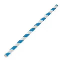 Utopia Biologisch abbaubare Papierstrohhalme mit Blaue Streifen (250er Pack)