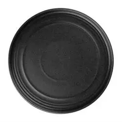 Olympia Cavolo flache runde Teller strukturiert schwarz 220mm Packung von 6