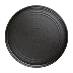 Olympia Cavolo Strukturierte Schwarz Flache Runde Teller 270mm 4er Pack