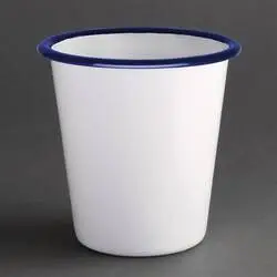 Olympia emaillierte Becher weiß-blau 31cl