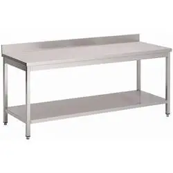 Gastro M Arbeitstisch mit Aufkantung und Regalboden 150x60x88cm