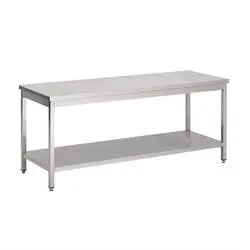 Gastro M Arbeitstisch aus Edelstahl mit Regalboden 120cm