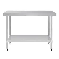 Vogue Edelstahl Arbeitstisch mit Regalboden 120 x 60cm