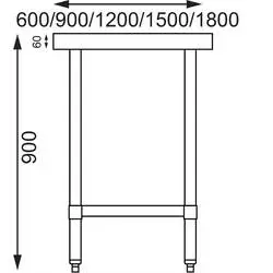 Vogue Edelstahl Arbeitstisch mit Regalboden 180 x 60cm