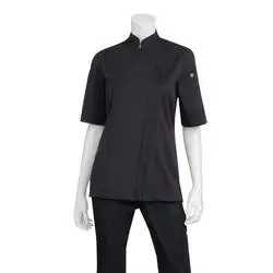 Chef Works Springfield Kurzärmelige Reißverschlusskochjacke Damen schwarz XS