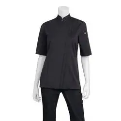 Chef Works Springfield Kurzärmelige Reißverschlusskochjacke Damen schwarz XXL