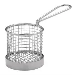 Olympia rundes Frittierkörbchen mit Stiel Edelstahl 8cm