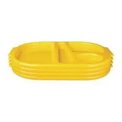 Olympia Kristallon Tabletts mit Fächern 32,2x23,6cm gelb