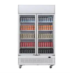 Polar G-Serie Zweitürige Displaykühlung mit Leuchtkasten 950L Schwingtüren