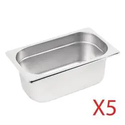 Vogue GN-Behälter Set 5x GN1/4 100mm