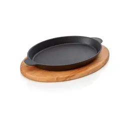 WAS Germany Brat-/Servierpfanne Holz/Gusseisen 