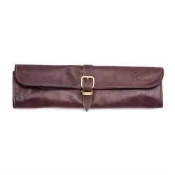 Boldric Messertasche aus braunem Leder 8 Fächer