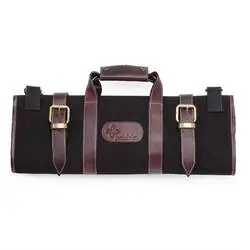 Boldric Messertasche aus schwarzem Segeltuch 17 Fächer