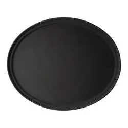 Cambro Camtread ovales rutschfestes Fiberglas Tablett schwarz 68,5x56cm