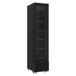 CombiSteel Kühlschrank 1 Glastür Schwarz 348l