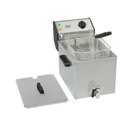 ROLLER GRILL Fritteuse mit Ablasshahn, mit Ablasshahn, 8 Liter, Abmessung 265 x 450 x 360 mm (BxTxH)