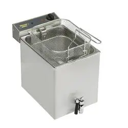 ROLLER GRILL Fritteuse mit Ablasshahn, 12 Liter, Abmessung 350 x 470 x 350 mm (BxTxH)