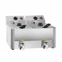 Vaiotec Easyline Elektro Fritteuse 2 Becken mit Ablasshahn 10+10 Liter