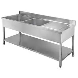 Vaiotec Topline Spültisch 600 / 2 Becken links + Abtropffläche B:1400