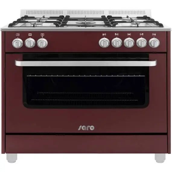 SARO Multifunktionsherd Gas/Elektro TS95C61LVI, Farbe: Rot