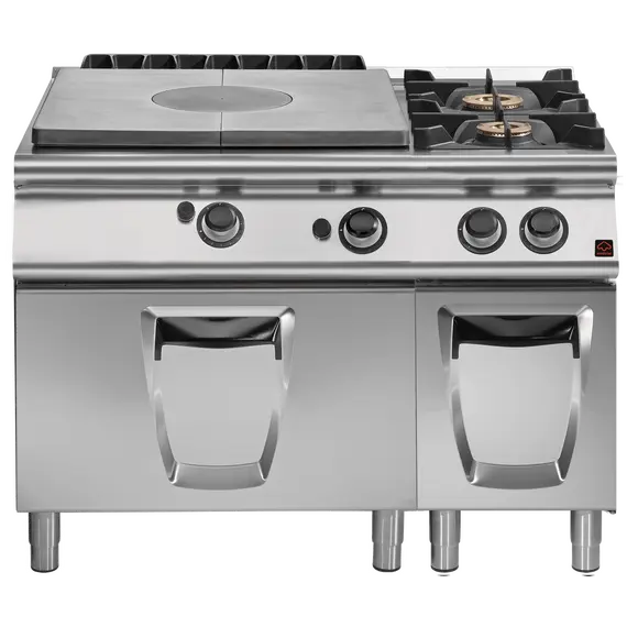 Prismafood Gasglühplattenherd mit Gasbackofen & Gasherd mit 2 Flammen