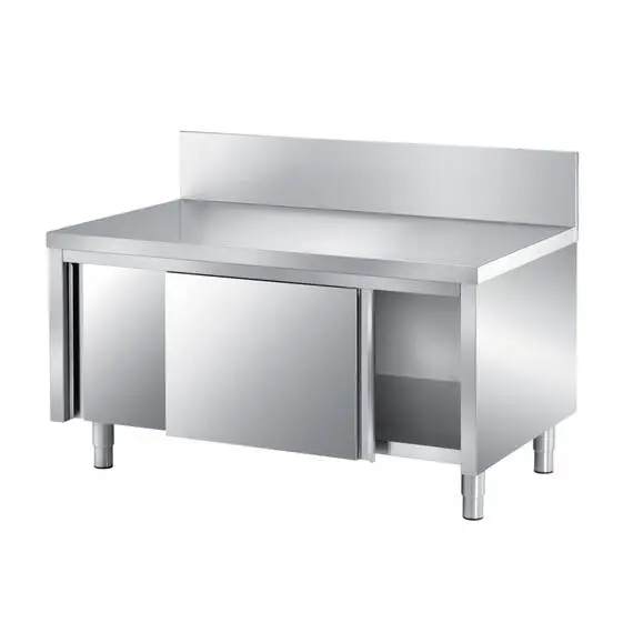 SARO Maschinenschrank mit Aufkantung und Schiebetüren 1500x700x750 AISI 304