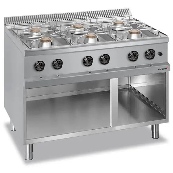 Bergman Profi-Line 700 Gasherd mit 6-Flammen & offenem Unterbau