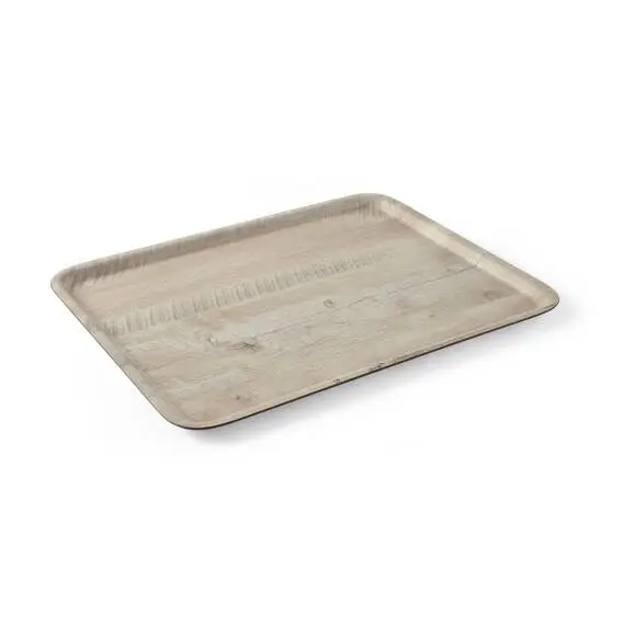 Hendi Serviertablett aus Melamin mit Holzoptik, Holz hell 370x530 mm, Farbe: Holz hell, Größe: 370x530