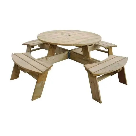Rowlinson Runder Picknicktisch aus Holz