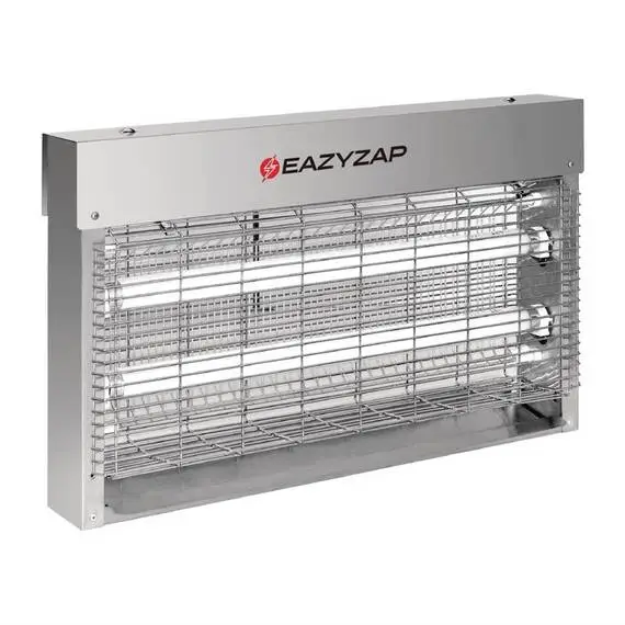 Eazyzap Gebürsteter Edelstahl LED Fliegenvernichter 20W