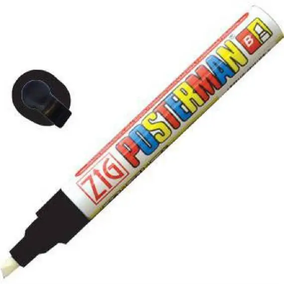 Securit Zig Posterman wetterfester Kreidestift 6mm schwarz