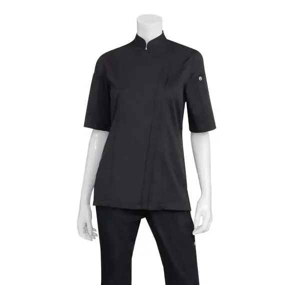 Chef Works Springfield Kurzärmelige Reißverschlusskochjacke Damen schwarz XS