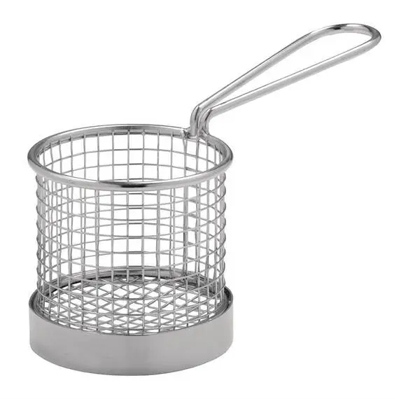 Olympia rundes Frittierkörbchen mit Stiel Edelstahl 8cm