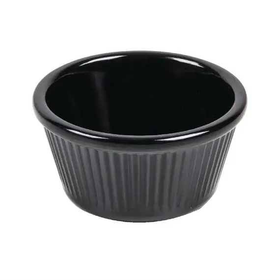 Olympia Kristallon gerillte Auflaufförmchen schwarz 2,8cl
